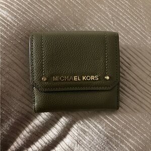 Michael Kors Dark Green Leather Wallet